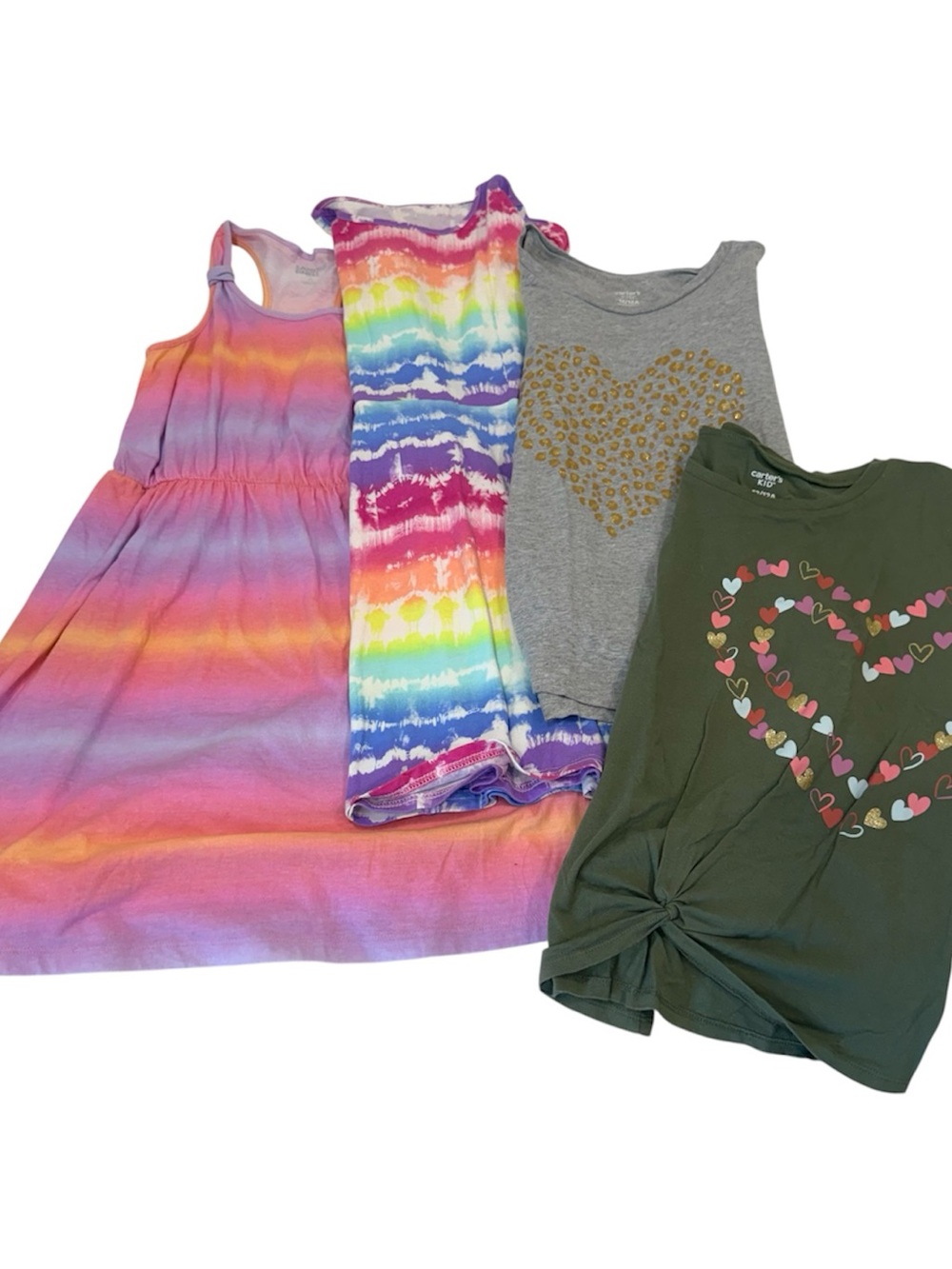 The Children's Place Girls Rainbow Dresses and two tops size 10-12